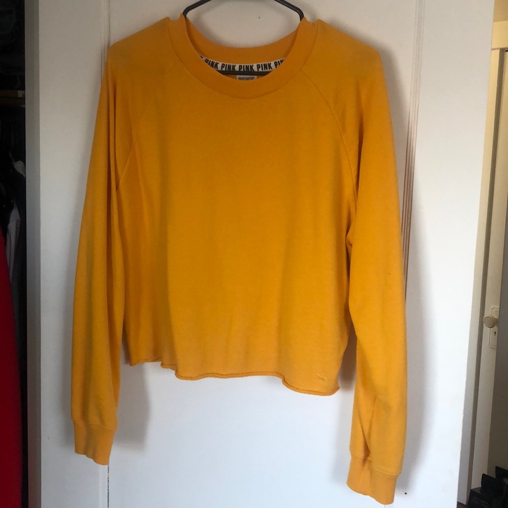 Victoria’s Secret Pink yellow crop sweater